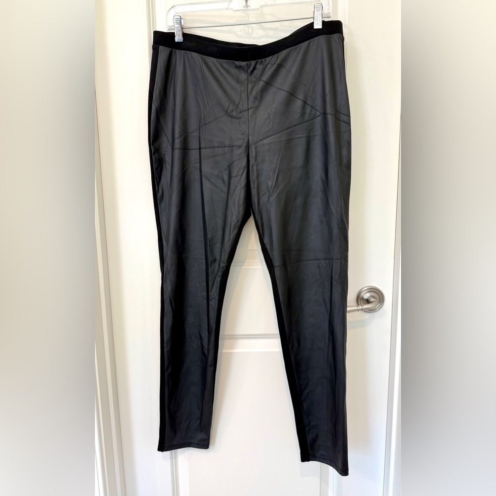 Michael Kors Faux Leather Black Pants / Leggings Size XL